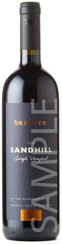 Sandhill Single Vineyard Barbera Small Lots Program Sandhill Estate Vineyard 2016